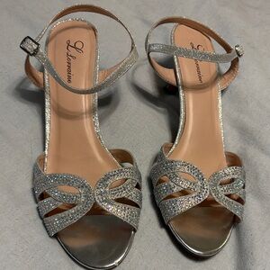 L'Amour Sparkling Silver Heels